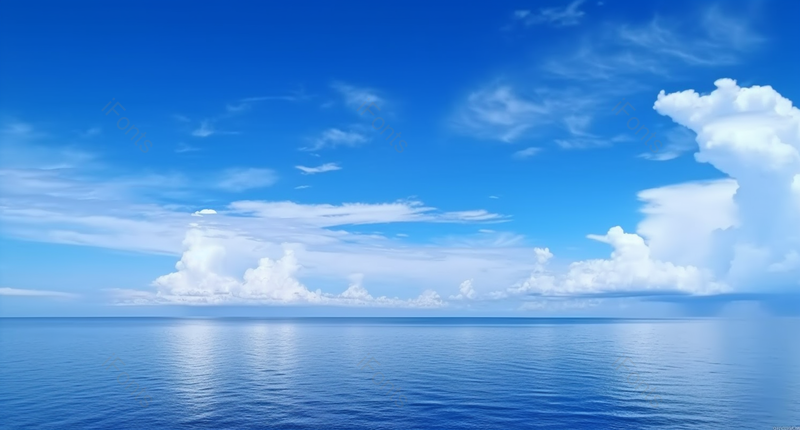天气晴朗广阔而平静的大海蓝色的天空和白云美丽的无人场景自然环境图像摄影,高清,摄影图,摄影图片,图片大全,摄影图免费下载